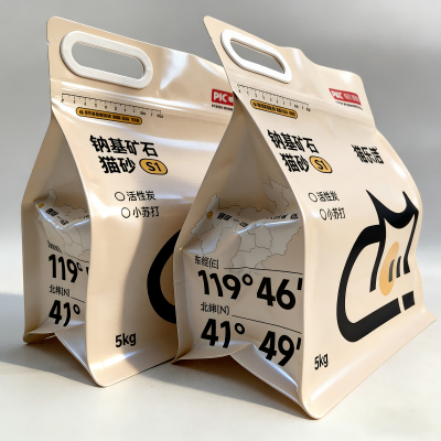 Kaheksapoolne suletud kassiliivakott lukuga käepidemega